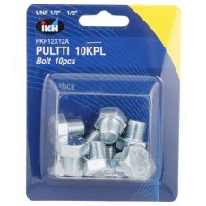 Bolt Unf 1/2 X 1/2" galvaniseret, 10-pack, perfekt til præcisionsarbejde.