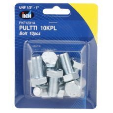 Galvaniseret bolt Unf 1/2 X 1" i 10-pack, perfekt til konstruktion.