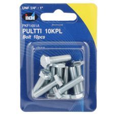 Bolt Unf 1/4 X 1 tommer, 10-styk, galvaniseret for øget holdbarhed.
