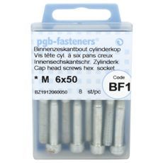 8 unbrakoskruer M6X50 i 8.8 kvalitet til robuste fastgørelseselementer.