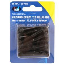 M5X40 unbrakoskruer, 20 stykker, med 12.9 hårdhed og Din912.