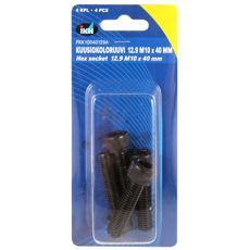 Unbrakoskrue M10X40 12.9 i 4-pack, ideel til mindre projekter og reparationer.
