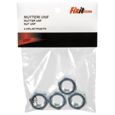 Sæt indeholdende 4 stk. galvaniserede låsemøtrikker Unf 5/8" til sikker montering.
