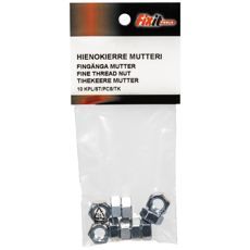 Fingevundet møtrik M8X1,0, 10 stykker, perfekt til forskellige monteringer.
