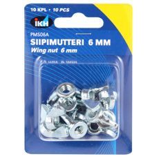 Fjermøtrik M6 i din 315, pakke med 10 stk., perfekt til reparationer.