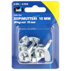 Fjermøtrik M10, 5 stk., ideel til bygge- og reparationsprojekter.