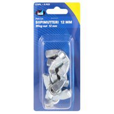 Sæt med 5 fjermøtrikker M12 til stabil og sikker montering.