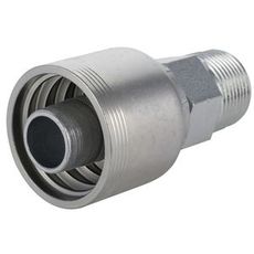 Holdbar slangekobling Nptf 1-1 i lige design til udvendig gevind, ideel til landbrug.