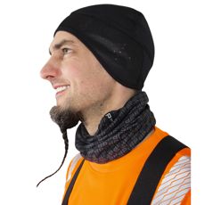 Logan sort hue med Windstopper-teknologi, beskytter mod kulde og vind.