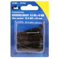 M5X40 indvendig sekskantskrue, 15 stykker, 10.9, forsænket i henhold til Din7991.