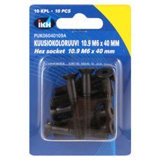 Indvendig sekskantskrue M6X40, 10 stykker, 10.9, til avancerede maskininstallationer.