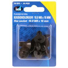 M8x16 unbrakoskruer, 10 stykker 10.9 forsænket ifølge Din7991.