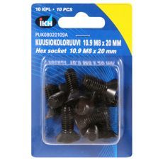 M8x20 unbrakoskruer, 10 stykker 10.9 forsænket ifølge Din7991.