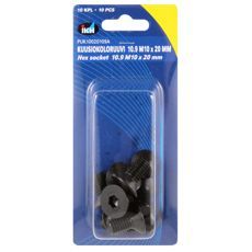 Unbrakoskrue M10X20, 10 stykker, Forsænket, 10.9, DIN7991 til præcise applikationer.