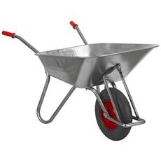 Trillebør 100L med PU-hjul, perfekt til ujævnt terrænarbejde.