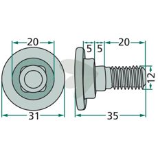 M12x35 mm bolt til skæreblad, essentiel for en smidig og effektiv klipning.
