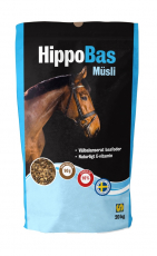 Næringsrigt HippoBas Müsli 20 kg, perfekt til dyrefodring.