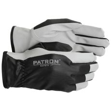 Sorte monteringhandsker i slidstærkt materiale for optimal arbejdskomfort.