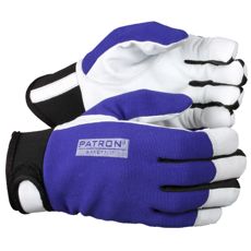 Læderhandsker med velcrolukning for sikker og komfortabel pasform.