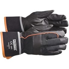 Alsidige arbejdshandsker med PES og PU-belægning, forsynet med foring og beskyttelseskrave.