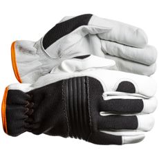 Kvalitetsmontagehandsker i læder og spandex for det bedste greb og komfort.