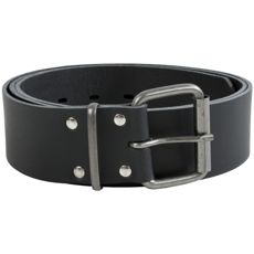 Sort læderbælte 130 cm Grus, klassisk og stilfuldt til hverdagen.