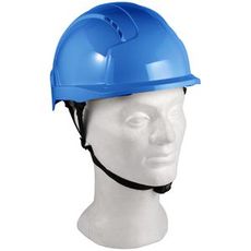 Evo Lite Linesman hjelm i blå, beskytter hovedet under arbejde.