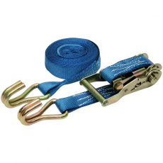 Firkantet, stærkt surringsbånd 25mm bredt og 5m langt til at sikre lasten.