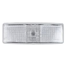 Hvid positionslys med målene 110mm x 40mm x 25mm.