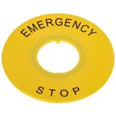 Mærke for nødstop, vigtigt for tydelig sikkerhedsmarkering.