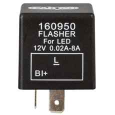 LED-blinkrelæ 2-polet, 12V, sikker og holdbar løsning til blinklys.