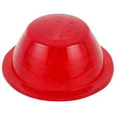 Rødt reservedelsglas der giver et elegant og funktionelt præg.