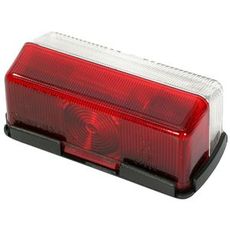 Rød/hvid positionslysbund til sikker brug på køretøjer og maskiner.