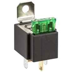 Relæ 4-polet 12V 30A med sikring for pålidelig elektrisk forbindelse.
