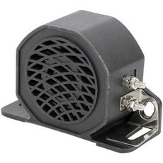 Kraftfuld bakalarm med lydniveau 107 dB, 12-36V, for sikkerhed.