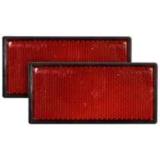 Reflekser i rød farve, selvklæbende 55x105 mm, for sikkerhed og synlighed.