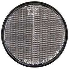 Rund hvid reflektor 84 mm, perfekt for at forbedre synligheden.