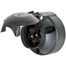 Plastic 7-polet samlestik, egnet til brug i tørre miljøer.