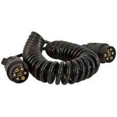 Spiralformet kabelserie med 7 stik, max længde 4,5M, fleksibel og praktisk.