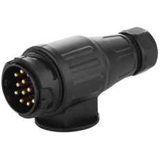 Stik med 13 poler og 12V, fremstillet af plast til pålidelig forbindelse.