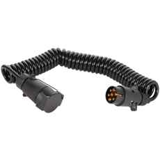 7-polet spiral-samlekabel til 12V, længde 4,5 m, robust og pålidelig.