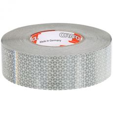 Reflekterende hvidt mærkebånd 50mmx50m, ideelt til tydelig vejmarkering.