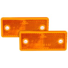 Reflekser i gul, 96X42 mm, 2 stk med monteringshuller, perfekt til synlighed.