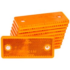 Pakke med 10 gule reflekser 96X42 mm med monteringshuller, til sikkerhedsmarkering.