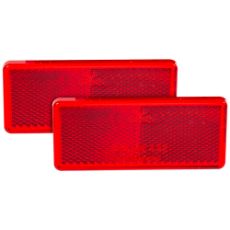 2 stk røde reflekser 96x42 mm, selvklæbende, høj synlighed for sikkerhed.
