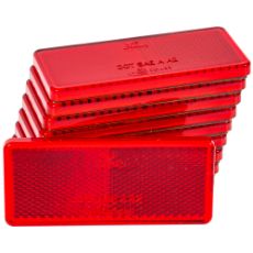 Selvklæbende røde reflekser 96x42 mm, 10 stk, til hurtig og nem installation.