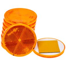 Gul refleks 61 mm, selvklæbende, pakke med 10 styk til tydelig synlighed.