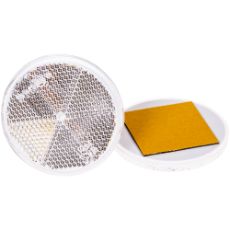 Selvklæbende refleks i hvid rund design, 61 mm, perfekt til sikkerhed og synlighed.