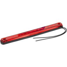 Rødt langt LED positionslys 12-24V, optimalt til køretøjer og maskiner.