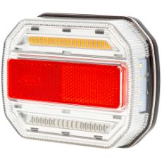 Baglygte venstre med 3 funktioner, arbejder på både 12V og 24V systemer.